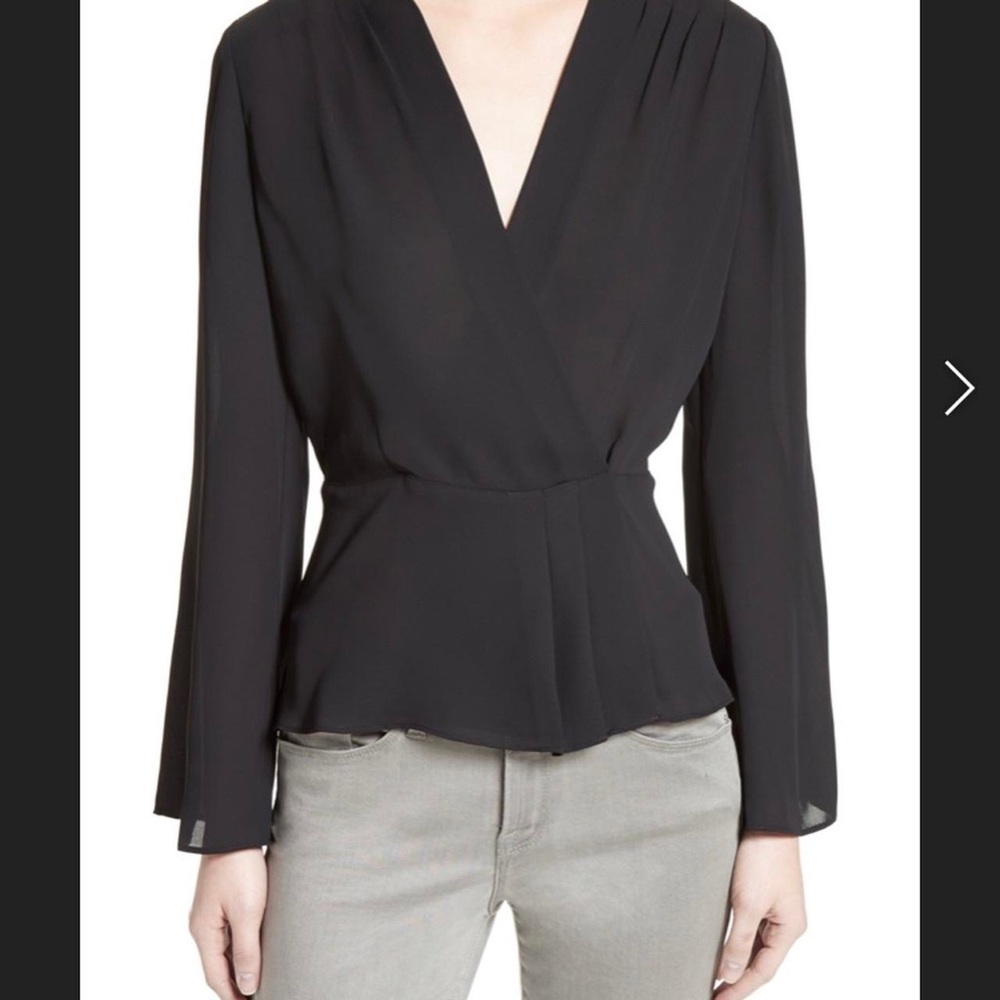 Elizabeth And James Black Wrap shirt new with tags